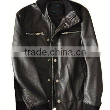 100% polyester custom genuine leather jacket wholesale