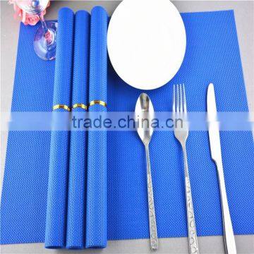 PVC Plastic Table mat dinner placemat solid color navy blue placemat 45*30cm