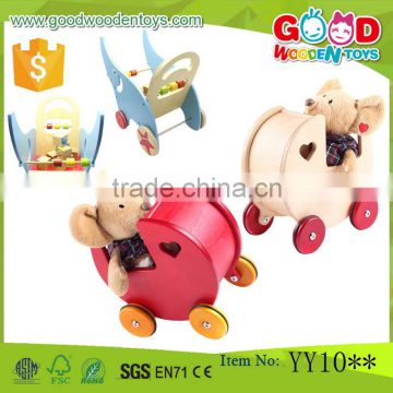 2015 Hot Sale Ride on Car Solid Wood Toys 4 Wheels Wooden Baby Walker Toy                        
                                                Quality Choice
                                                    Most Popular