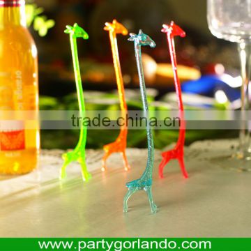 cocktail drink stirrers giraffe plastic PS FDA test for swizzle cocktail