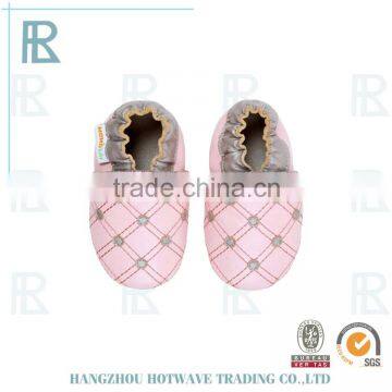 Warm soft leather baby christening shoes