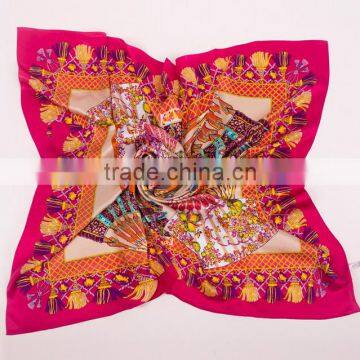 110*110cm Women's Digital Printed Crepe Satin Large Square Silk Scarf ,fashionable Hijab Scarf Supplier's Choice photo-4