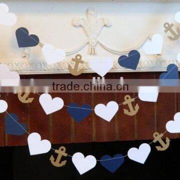 HOT!colorful heart paper garland for home baby show decorations