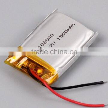 Rechargeable Li-polymer Battery 103040 1500mAh 3.7V With PCM