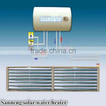 Split solar water heater with heat pipe collector