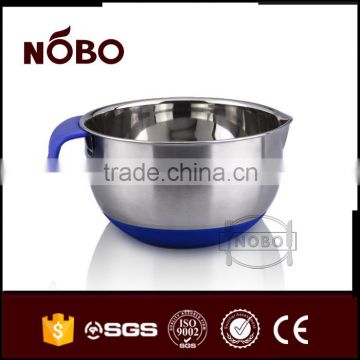 silicone bottom and handle stainless steel mixing bowl