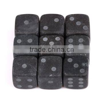 FDA Engraved black marble ice cube stones