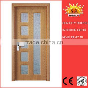 SC-P116 Low Price New Design Circle Glass Insert Plastic MDF Panel Door