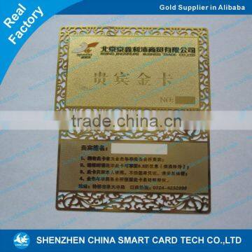 Gold Plated Brass Metal Membership Card VIP Card