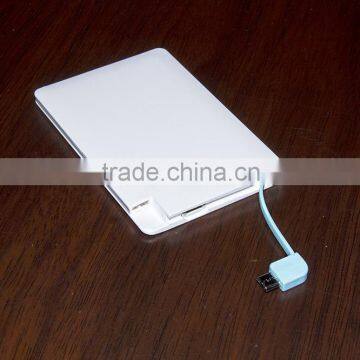 Built in Cable Credit Card 2000mAh Power Bank photo-3