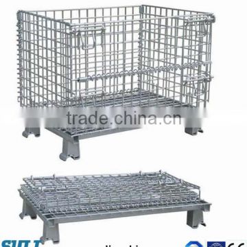 CE High Quality Foldable Wire Mesh Bulk Containers With Wheels