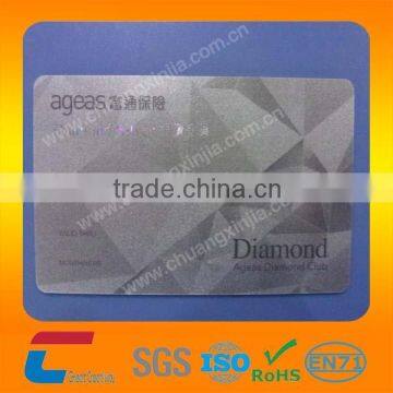 CMYK standard CR80 credit card size plastic silver mirror PET business card