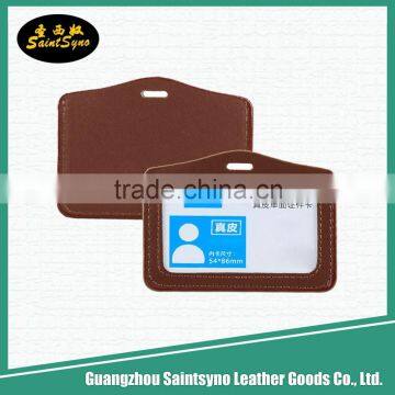 Factory price OEM id badge card holder leather