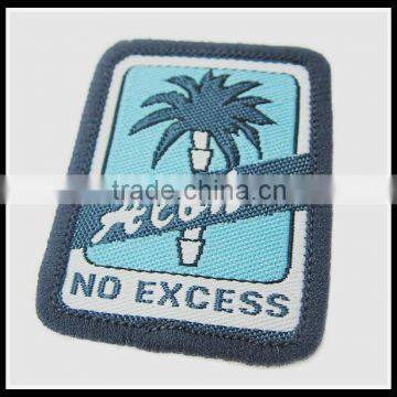 2015 new design sew on woven patches, woven tags, woven badge