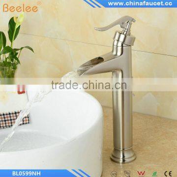 Hot Selling Brushed Nickel Bathroom Waterfall Basin Tap photo-3