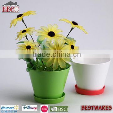 Hot sale melamine indoor decoration cup and saucer flowering pot