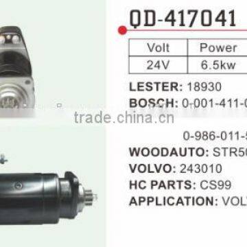 Volvo Starter motor 243010 Lester 18930 Bosch 0-001-411-012 Woodauto STR50232 hc cs99