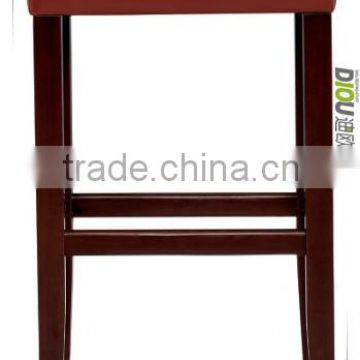 PU solid wood frame bar stool chair with sewing thread & pull points on the cover -promotion low price hot sale (DO-6125A)