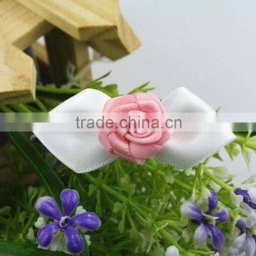 satin ribbon bow with mini flower