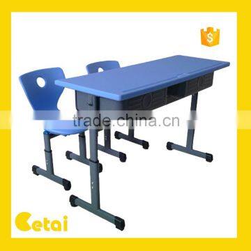 2015 New design standard size of adjustable height school desk and chair