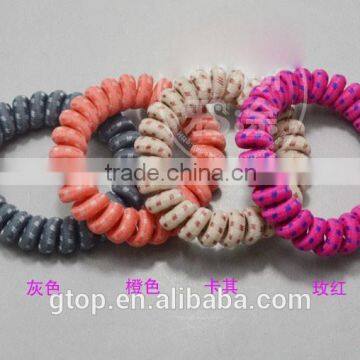 Rubber band dot mixed color elastic quality candy cheap women telephone wire hair circle