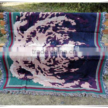 New design woven embroidery throws and blankets with custom design