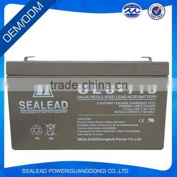 Sealead valve regulated 6v 7.5Ah battery for fire alarm system