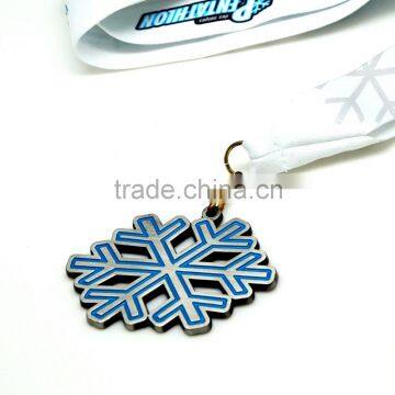 Custom Pentathlon snowflake shaped metal sport medal