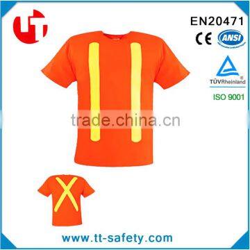 custom high visibility safety work wear reflective work shirts with short sleeve