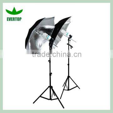 TS-ULK02 Photo Studio Silver Umbrella Flash Lighting Kit Photography Light Stand Set