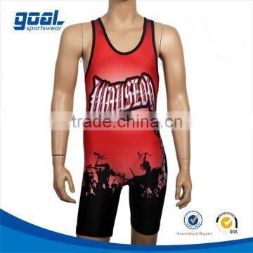 2015 new custom professional vintage wrestling singlets for men