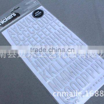 China Factory Customized Chipboard Alphabet Letter Sticker