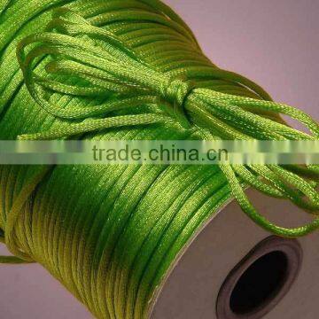 Satin cord Jewelry making supplies-green color china knot satin cord for jewelry DIY making and craft supplies