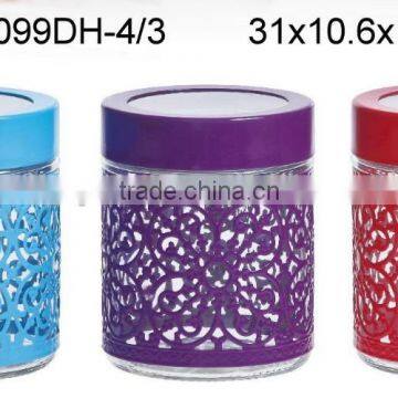 Glass storage jar with metal casing (CCP099DH-4/3)