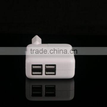 4-Port 5V/4A Compact USB Wall Charger/Portable Charger All-In-One Travel Charger for IPhone, IPad, IPod, Smartphones, 5V Tablets photo-6