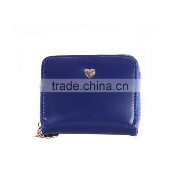 2015 FASHION LADIES HEART STUD PU ZIPAROUND PURSE