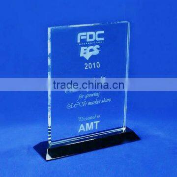 Fashion business crystal awards plaque with black base stand