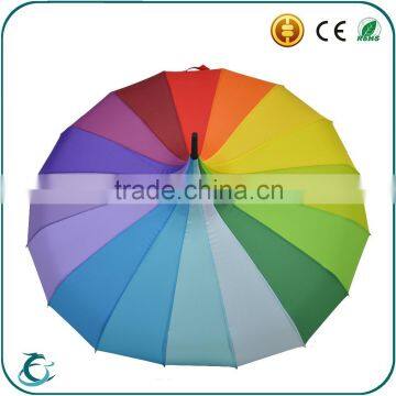 China Factory Wholesale 16 Ribs Custom Rainbow Straight Umbrella photo-4