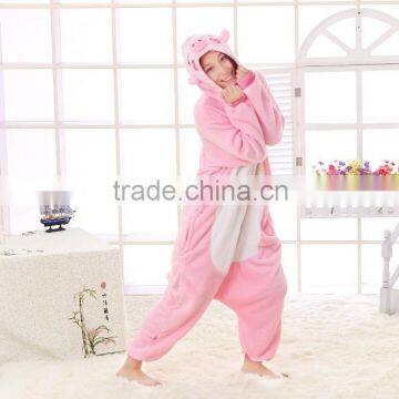 M/L promotional customized pink plush pig animated cartoon jumpsuits/one-pieces/teddies/bodysuit