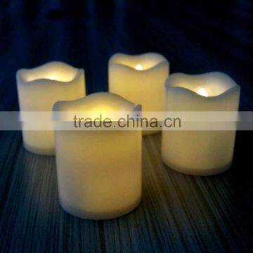 CR2032 battery powered decorative ivory plastic votive led candle