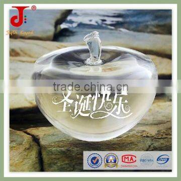 Unique shape crystal apple for wedding gift and home decoration