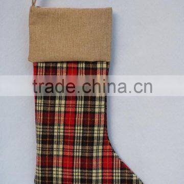 traditional check Christmas stocking