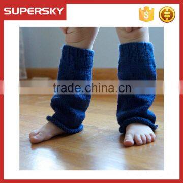 V-45 Navy blue toddler hand crochet baby leg warmer