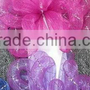 HOT SALE! 6" Pink/Purple Mesh Tube Bow, Mesh Rope Ribbon Bows for Birthday Decorations