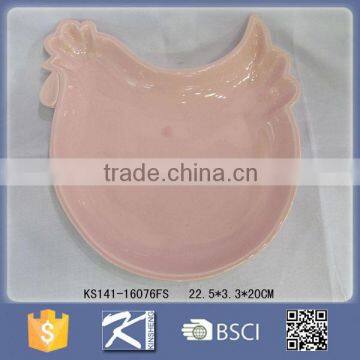 Wholesale Ceramic Plate Cheap Porcelain Chicken Shape Plates for Dinner photo-3