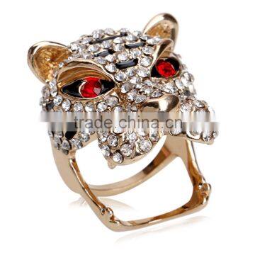 Fashion Luxury Cubic Zirconia 18k Gold Plating Austrian Crystal Zircon Cz Finger Ring