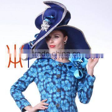 Women's satin fabric dress wholesale ladies church hat