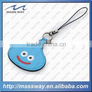 promotional fashion custom leather mobile phone pendant