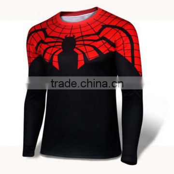 wholesale long sleeve mma rash guards for men , spider-man rash guard