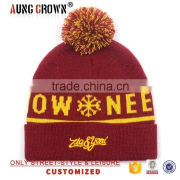 Winter Jacquard New Design Acrylic Beanie Hats With Top Ball photo-4